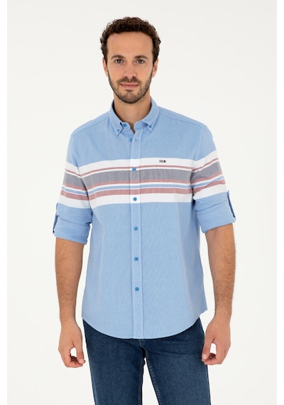 U.s. Polo Assn. Erkek Saks Gömlek Desenli 50288373-vr045 Saks