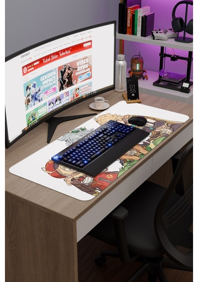 Razor Genshin Impact Anime Oyuncu V5 - 90x40 Xxl Gaming Mouse Pad Fare Altlığı