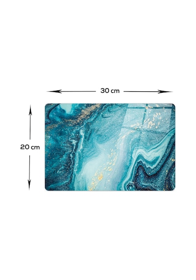 Cam Kesme Tablası - Cam Kesme Tahtası Turkuaz Desen 20cm X 30