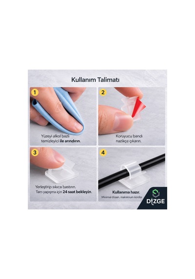 10 Adet Kendinden Yapışkanlı Kablo Düzenleyici Klips Kablo Tutucu Ve Sabitleyici-buz Beyazı