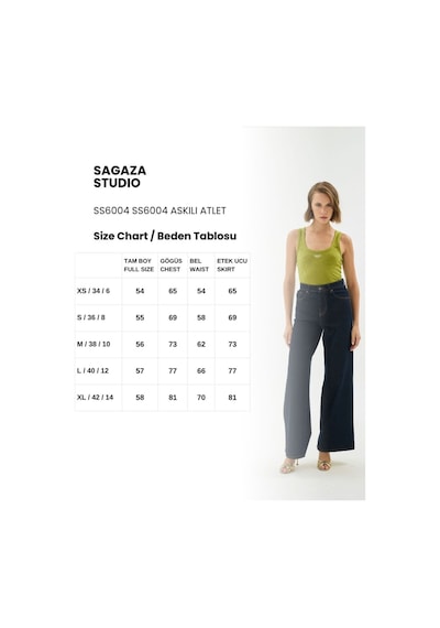 Sagaza Studio Ss6004 Geniş Asklı Atlet Olıve