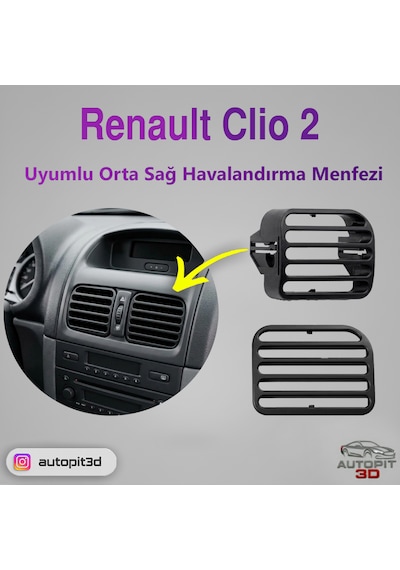 Renault Clio 2 Uyumlu Orta Konsol Sağ Havalandırma Menfezi