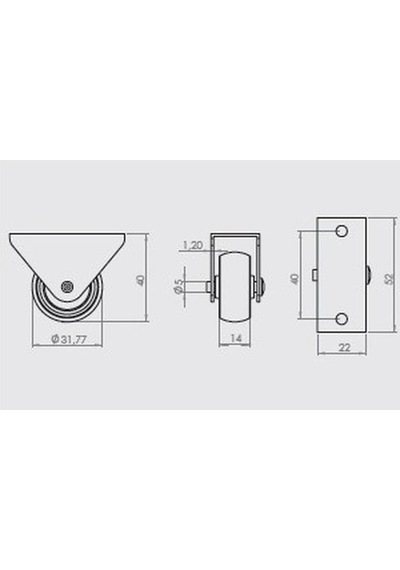 Gürçay Mobilya Tekeri Sabit H40Mm 4 Adet