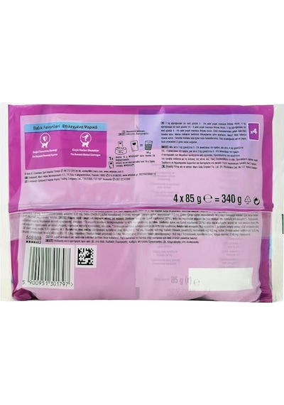 Whiskas Pouch Balık Favorileri Yetişkin Kedi Konservesi 85gr 4'lü 2 Adet