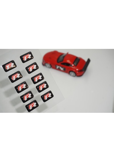 Volkswagen R Line Logo 3D Cam Açma Torpido Konsol Ayna Çıkartma S