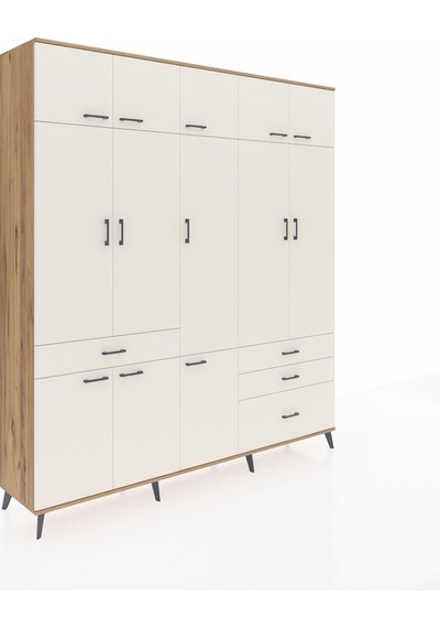 Hyperion Dolap 8 Raflı 4 Çekmeceli 3 Askılı 220x44x243 Çam-aytaşı/aytaşı Aytası/aytası Hyperion Dolap 8 Raflı 4 Çekmeceli 3 Askılı 220x44x243 Çam-aytaşı/aytaşı Aytası/aytası