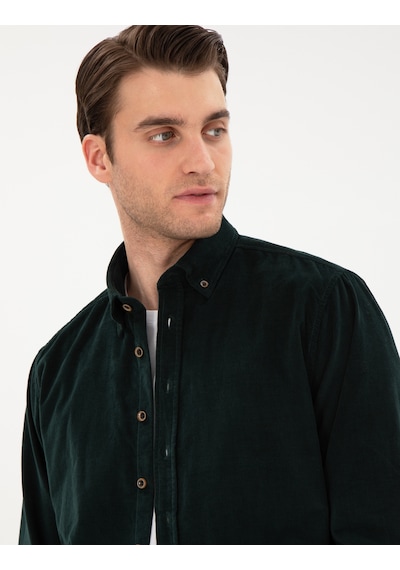 Pierre Cardin Erkek Yeşil Gömlek Desenli 50292347-vr054 Yeşil