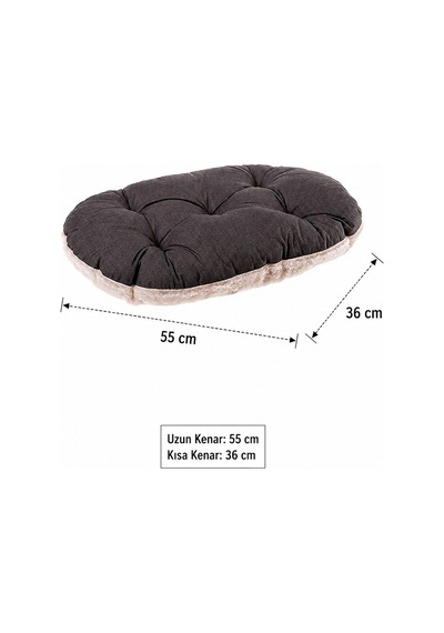 Pribor Kedi Ve Mini Irk Köpek Peluş Yatağı - Gri-beyaz 55 Cm X 36 Cm