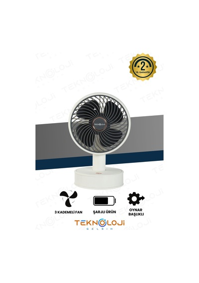 Masaüstü Mini Fan Vantilatör Teleskopik Ayarlanabilir Taşınabilir Şarjlı El Fanı 3 Kademe Soğutucu