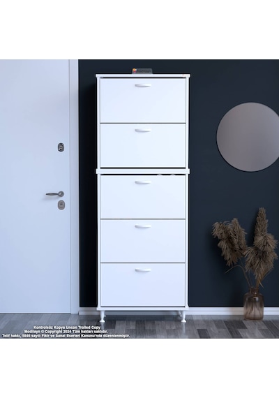 Modilayn Varbi Umay' 2 Li Antre Hol 72 X193x 25, 5 Cm Lik 5 Düşer Kapak 10 Göz Raflı Ayakkabılık Beyaz Modilayn Varbi Umay' 2 Li Antre Hol 72 X193x 25, 5 Cm Lik 5 Düşer Kapak 10 Göz Raflı Ayakkabılık Beyaz