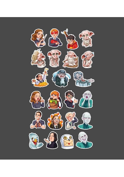 Emoji Seti 2 Li Parlak Sticker Set Harry Potter Karakterleri Emoji Süsleme Etiket Çıkartmaları Telefon Etiketi Mor