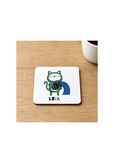 Kova Burcu Ve Onla Alakalı Komik Açıklama Baskılı 9x9 Cm Kare Mdf Bardak Altlığı Ahşap Çok Renkli