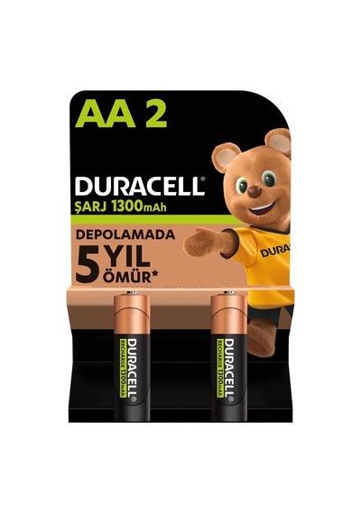 Duracell Şarj Edilebilir Aa Kalem Pil 2'li Paket , 1300 Mah Nimh Sku: Zeus8690010049995