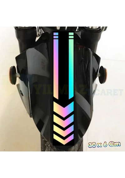 Motosiklet Çamurluk Şerit Hologram Sticker Yapıştırma Etiket