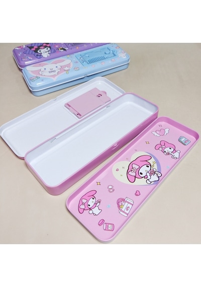 Kawaii Sanrio Kuromi Cinnamoroll Pom Pom Purin My Melody Metal Kalemlik Kalem Kutusu pembe