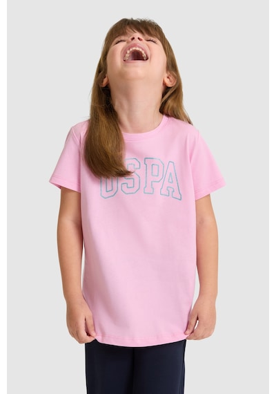 U.s. Polo Assn. Kız Çocuk Pembe Tişört Basic 50325631-vr041