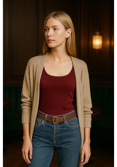 Madmext Bordo Geniş Yaka Kadın T-shirt Mg2341 Bordo