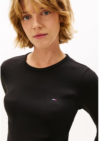 Tommy Hilfiger Kadın Uzun Kollu T-shirt -dw0dw22783bds siyah