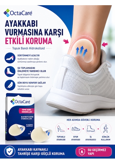 Hidrokolloid Topuk Bandı 5 Adet Su Geçirmez Topuk Koruyucu Nasır Ve Su Toplamasına Karşı Koruma