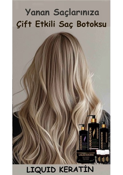 Çift Etkili Saç Botoksu No 1 - Onarım Bakım Keratin Seti - Yanan Yıpranan Kabaran Saçlara