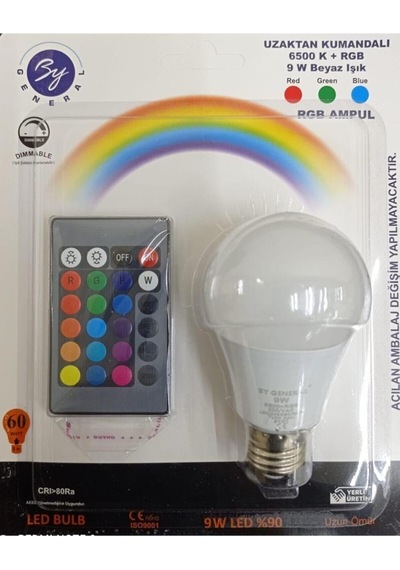 Tr Renk Değiştiren 9w Rgb Led Ampul, Rgb3rd20002 Diğer