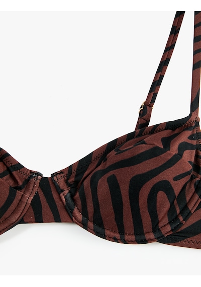 Koton Zebra Desenli Balenli Bikini Üstü Kahverengi Desenli 6sak10155mm