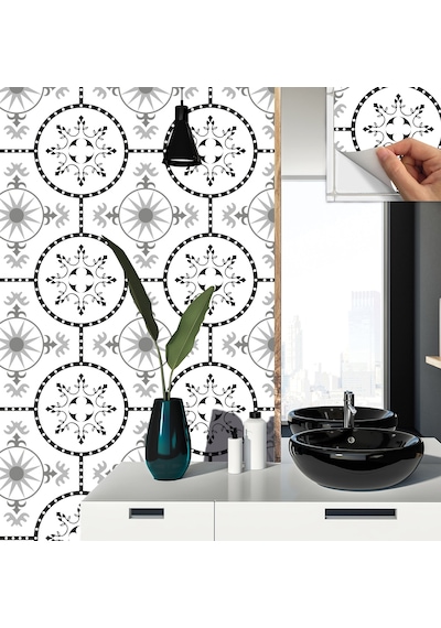 Tink KENDİNDEN YAPIŞKANLI GEOMETRİK SOLO DESENLİ PVC KARO 30X30 CM