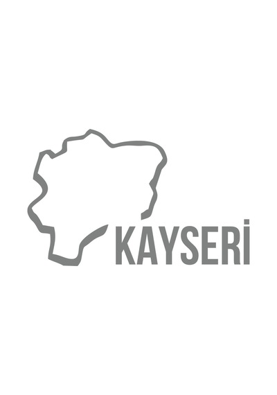 Kayseri Harita Araba Sticker 17x17 Cm Gri