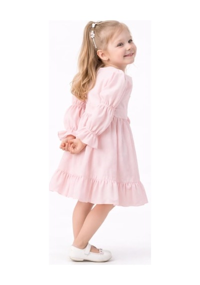 İrem Çocuk Giyim Kız Çocuk Çiçek Detaylı Balon Kol Model Etek Kısmı Fırfırlı Uzun Kol Midi Boy Pembe Renk Elbise Pembe İrem Çocuk Giyim Kız Çocuk Çiçek Detaylı Balon Kol Model Etek Kısmı Fırfırlı Uzun Kol Midi Boy Pembe Renk Elbise Pembe