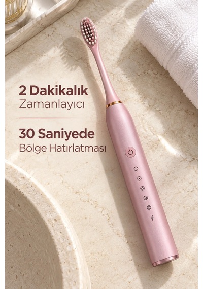 Ers Pembe Elektrikli Diş Fırçası Ipx7 Suya Dayanıklı
