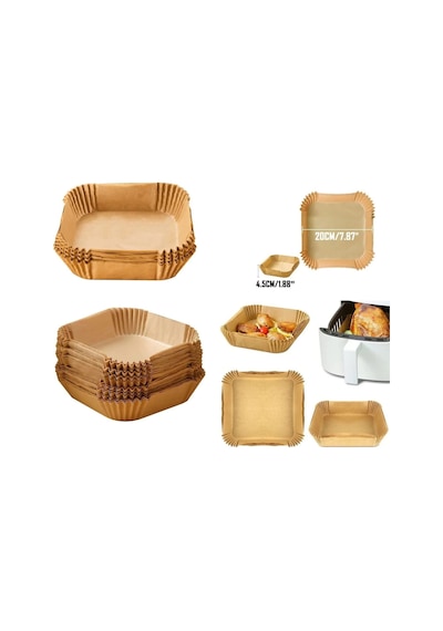 Airfreyer Fritöz Kağıdı Kare Xl / Xxl 50li Diğer