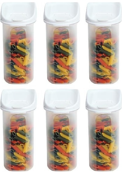 Moonstar Kuru Gıda Bakliyat Saklama Kabı 18 L 6 Lı Set Beyaz-Ma