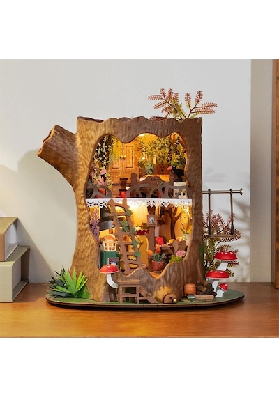 Rolife Dg179 Masal Ağaç Evi Fairytale Tree House Dıy Minyatür Maket Model Seti Mini Dollhouse 3d Model Kit Detaylı Dekoratif Hobi Seti 3d Puzzle Tiny House