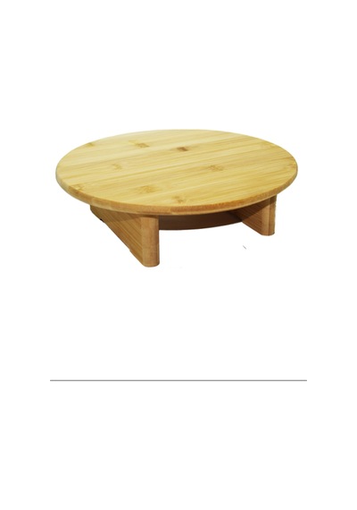 Ahşap Kesim Tahtası Panosu 30 Cm. Yuvarlak Bambu Ayaklı Royaleks-10506 Renkli