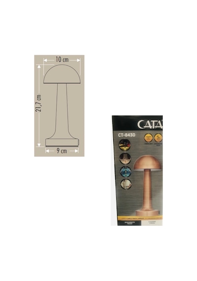 Cata CT-8430 Retro Bakır Dokunmatik Şarjlı Led Masa Lambası