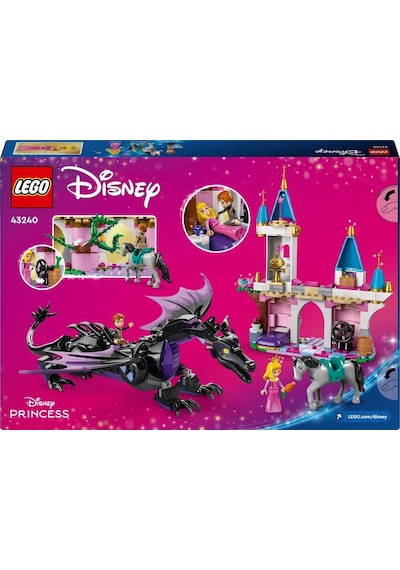 LEGO® │ Disney Princess Malefiz’in Ejderha Formu 43240 - 7 Yaş & Üzeri Çocuklar için Yaratıcı Oyuncak Yapım Seti (583 Parça)