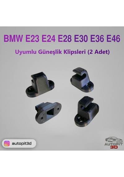 Bmw E23 / Bmw E24 / Bmw E28 / Bmw E30 / Bmw E36 / Bmw E46 Uyumlu Güneşlik Klipsleri 2 Adet Güneşlik Klipsleri