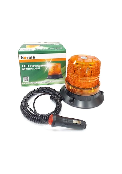 12v-24v Çakar Tepe Lamba 80 Ledli 2 Fonksiyonlu Mıknatıslı Çakmak Fişli Turuncu 114 127 Mm