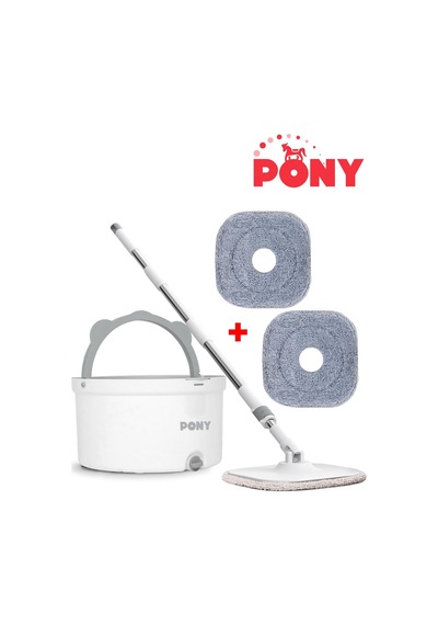 Pony 2 Adet Yedekli Temiz & Kirli Suyu Ayırma Özelliği Otomatik Temizlik Seti Mop Paspas