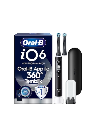 Oral-b İo6 Siyah Şarjlı/elektrikli Diş Fırçası, 2 Fırça Başlığı, Uzun Ömürlü Pil, Premium Seyahat Kabı 95852477