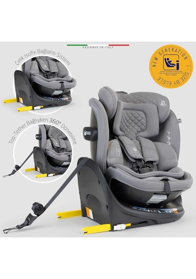Elele Ritornofix 360 Dönen I-size Oto Koltuğu İsofix 40-150 Cm 0-36 Kg Bej