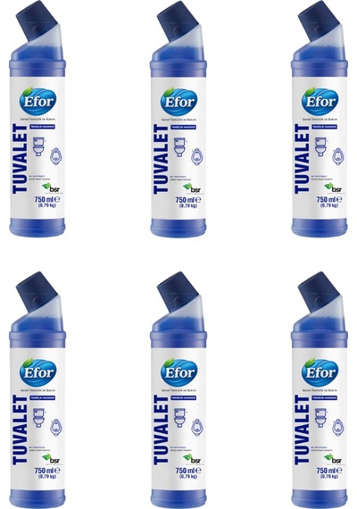 Efor Wc Temizleyici 6 Adet 750 Ml Tuvalet Kireç Ve Ferah Kokulu Hijyen