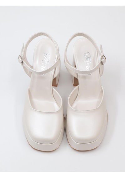 Nesilshoes Nesil Shoes Mrv 185821 Sedef Arkası Açık Gelinlik Sandalet