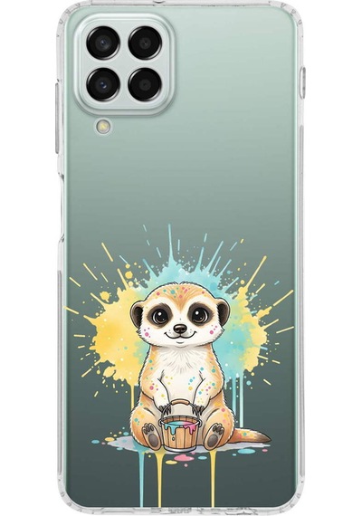 Samsung Galaxy M33 İle Uyumlu Splash Mirket Tasarımlı Şeffaf Silikon Kılıf Şeffaf