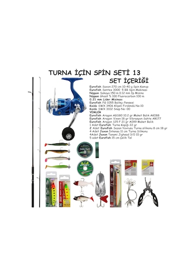 Turna Avı İçin Spin Olta Seti 13