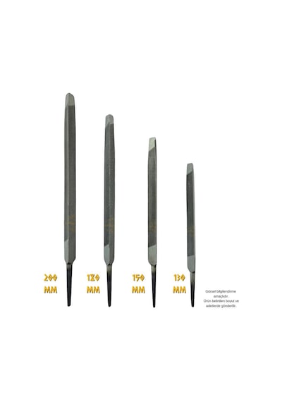 Sgs Üçgen Eğe Seti Kalın Dişli - 130-150-180-200 Mm. - 4 Parça