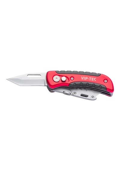 Vip-tec Vt875159 Çift Fonksiyonlu Metal Katlanır Kamp Bıçak Kırmızı