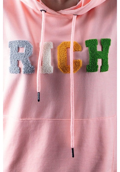 Pembe 2 Iplik Kapüşonlu Sweatshirt Çok Renkli