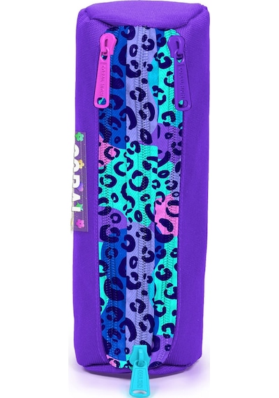 Coral High Kids Mor Leopar Desenli Üç Bölmeli Kalem Çantası 11161 Mor