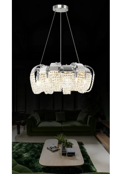 Mirella 60'lık Taşlı Avize 4116-m72-5y-br Krom